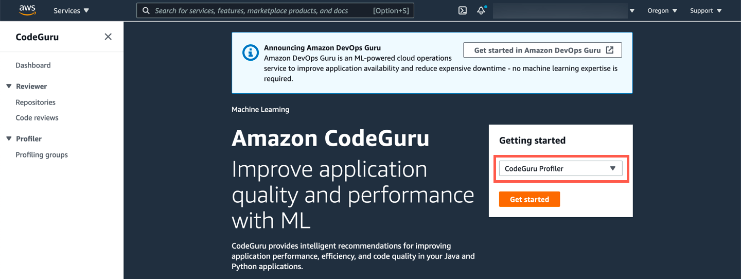 Profile running applications using machine learning with Amazon